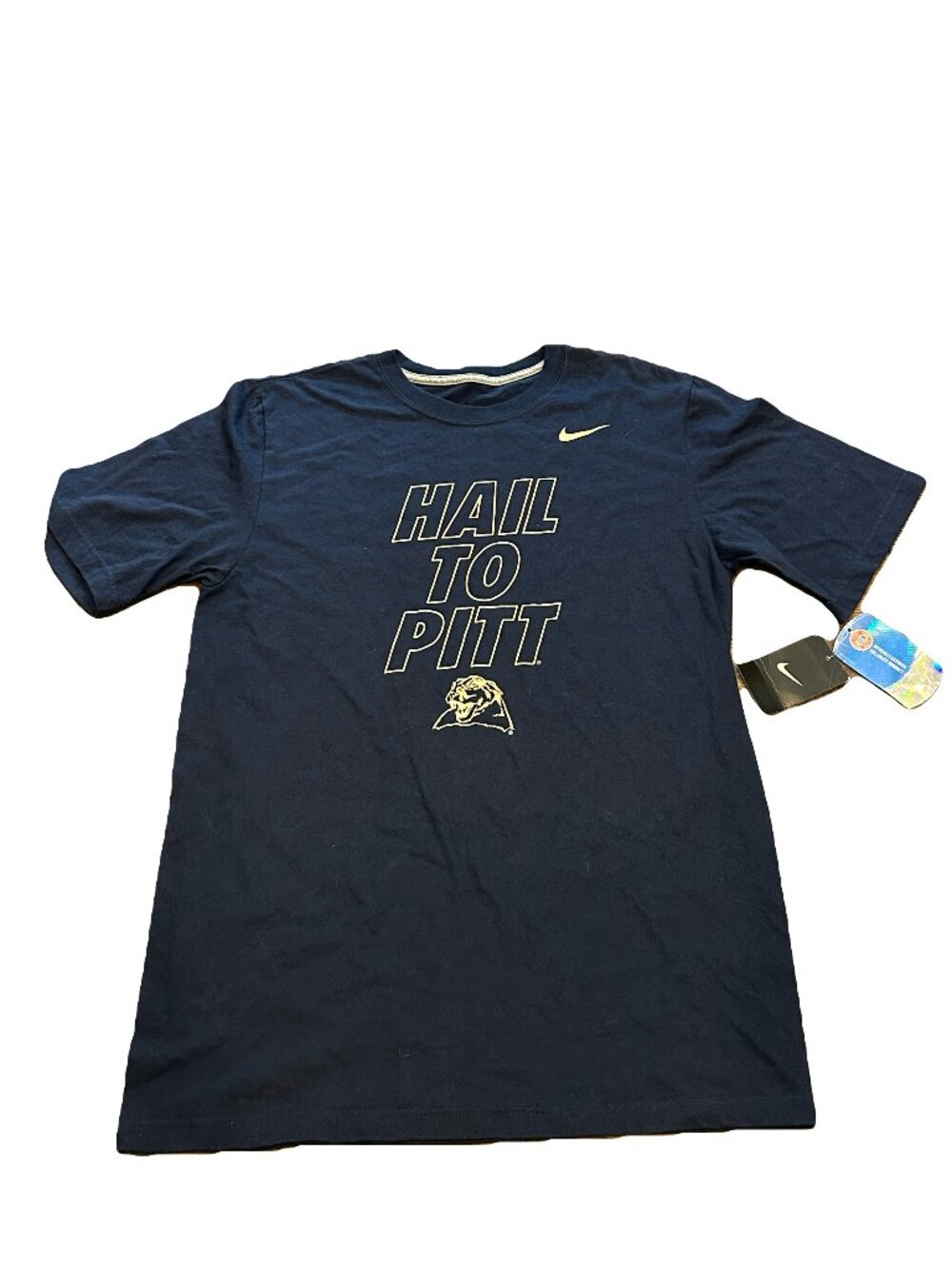 NWT Pittsburgh Panthers Nike "Hail To Pitt" Local Phrase Navy T-Shirt